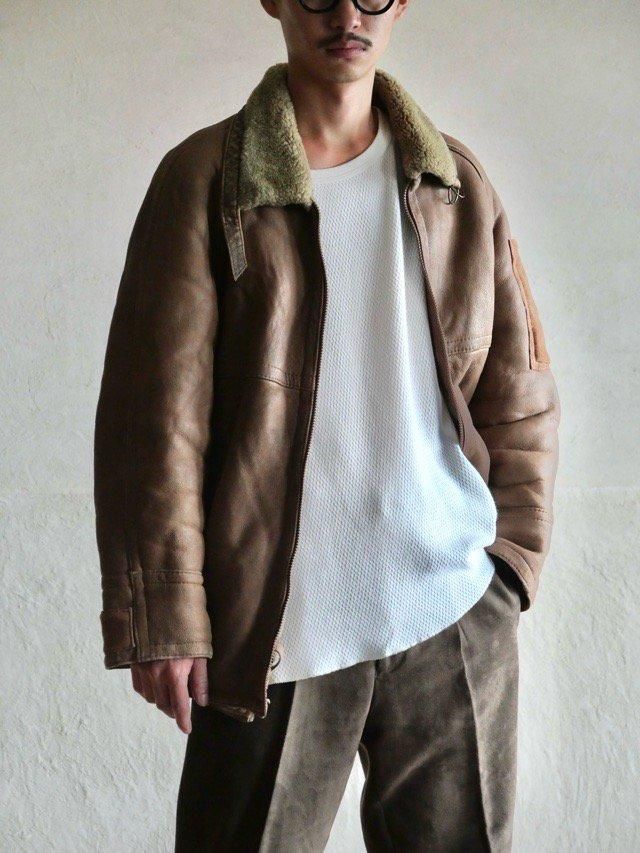 1980~90's Euro Vintage Sheepskin Jacket, 
"Cigar Pocket Custom"