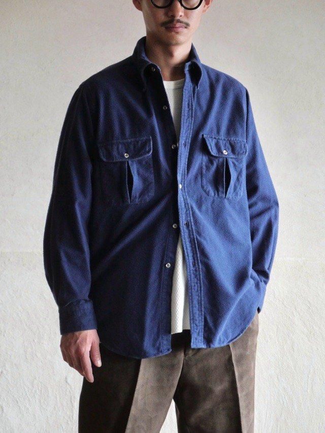 1960~70's Vintage BrooksBrothers,
Chamois Cloth Polo-collar Shirt