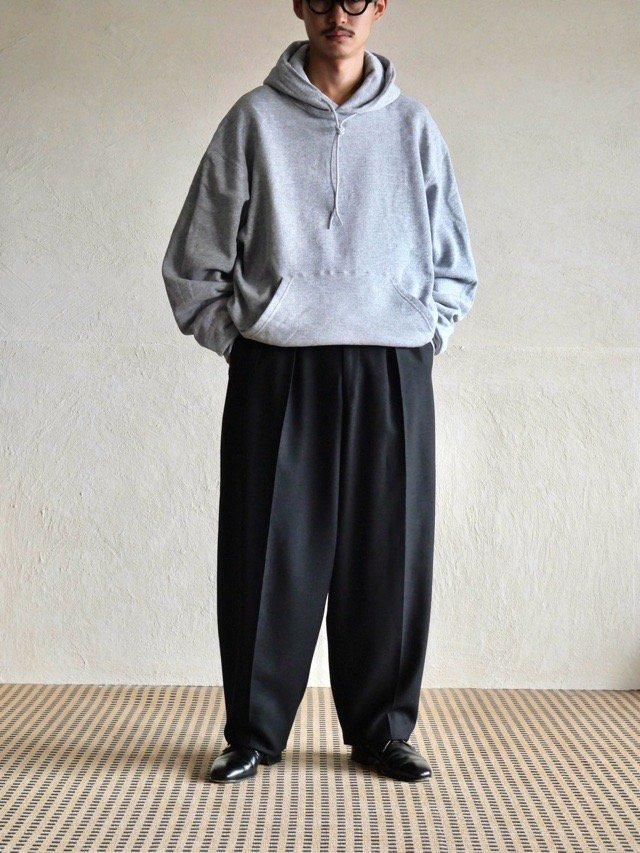 1960's Vintage 2tuck Wool Trousers,Black