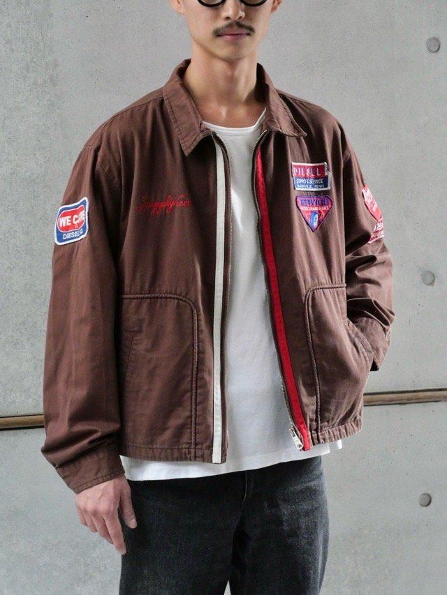 1990~00's DIESEL Brown Cotton Racing Jacket