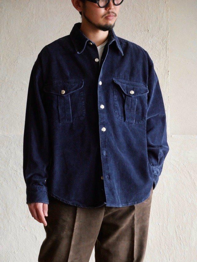00's Robert Stock Corduroy Shirt "Navy"