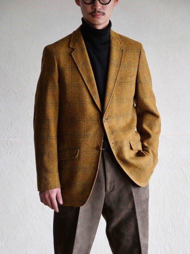 1960-70's Vintage Clubman  Check Tweed Jacket
