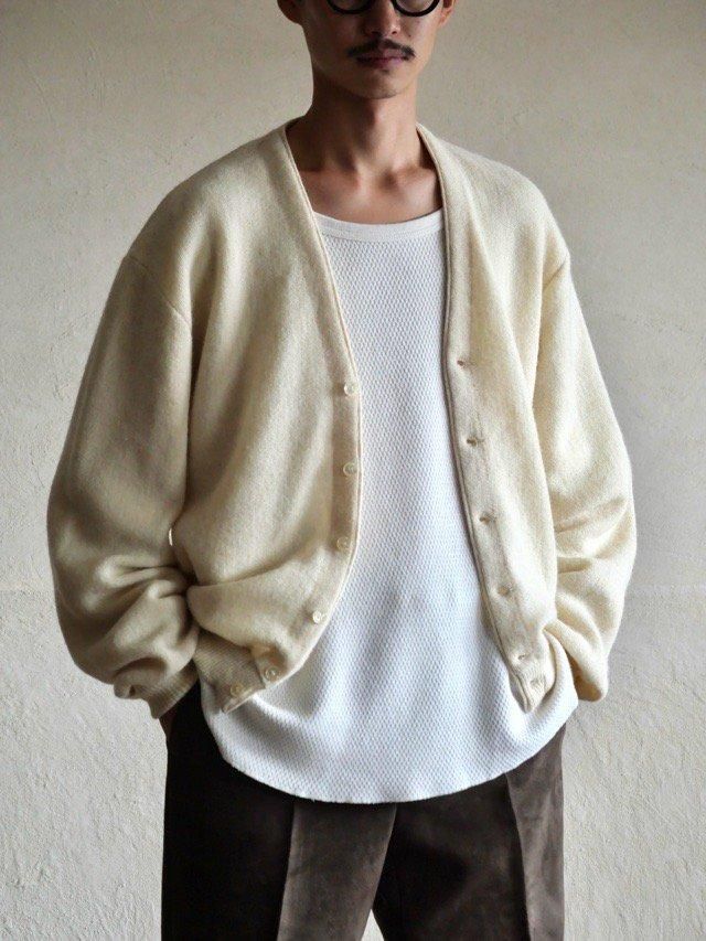 1960~70's AlpacaWool Knit Cardigan "Alpaca-color"