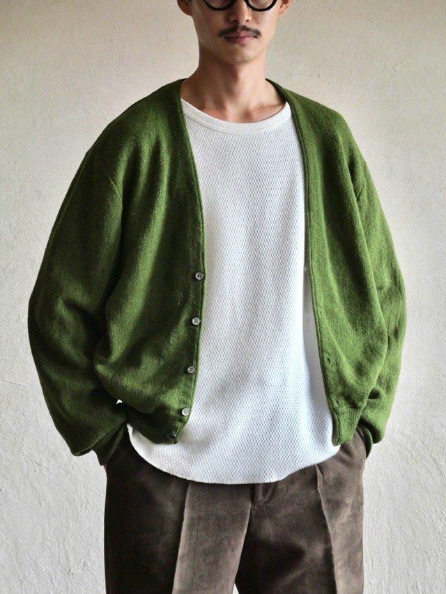 1960~70s Vintage ROBERT BRUCE 
50%Alpaca50%Wool Knit Cardigan