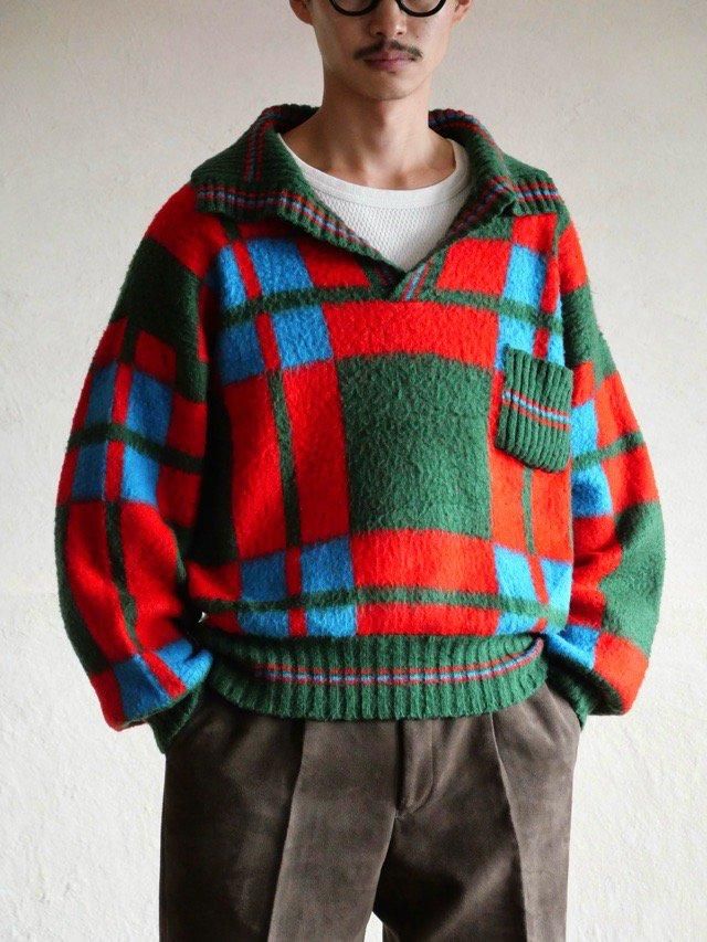 1970's Vintage la squadra MohairAcryl Nylon Design Skipper Knit Sweater