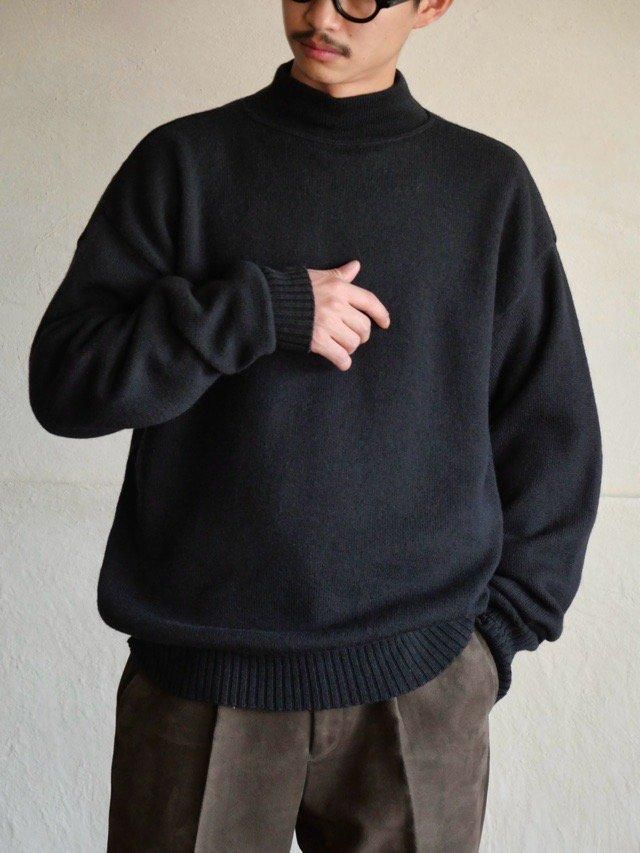01's  U.S.NAVY Mock-neck Knit Sweater, Black,