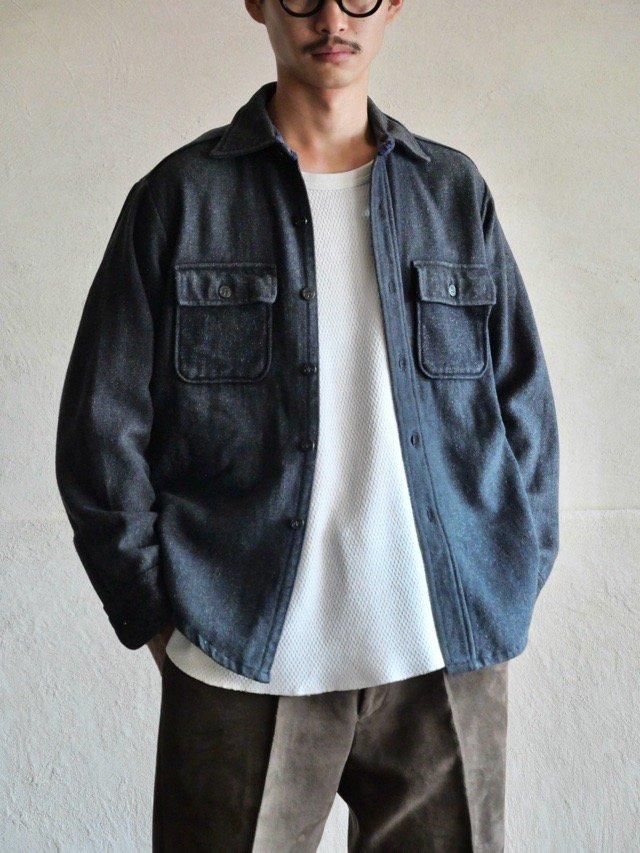 1960's Vintage CPO Wool Shirt, Blue-Gray