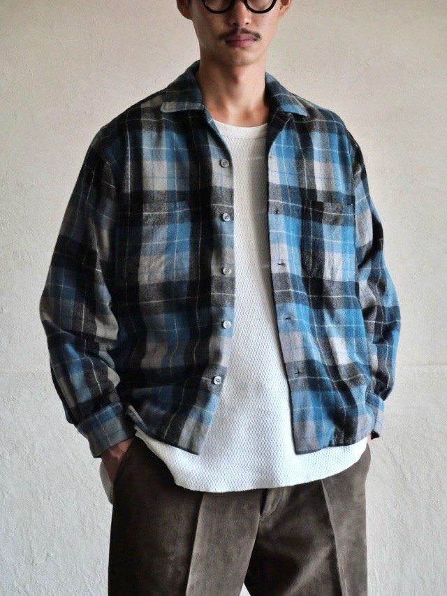 1960~70's Vintage Wool Check Shirt, Made in Japan.