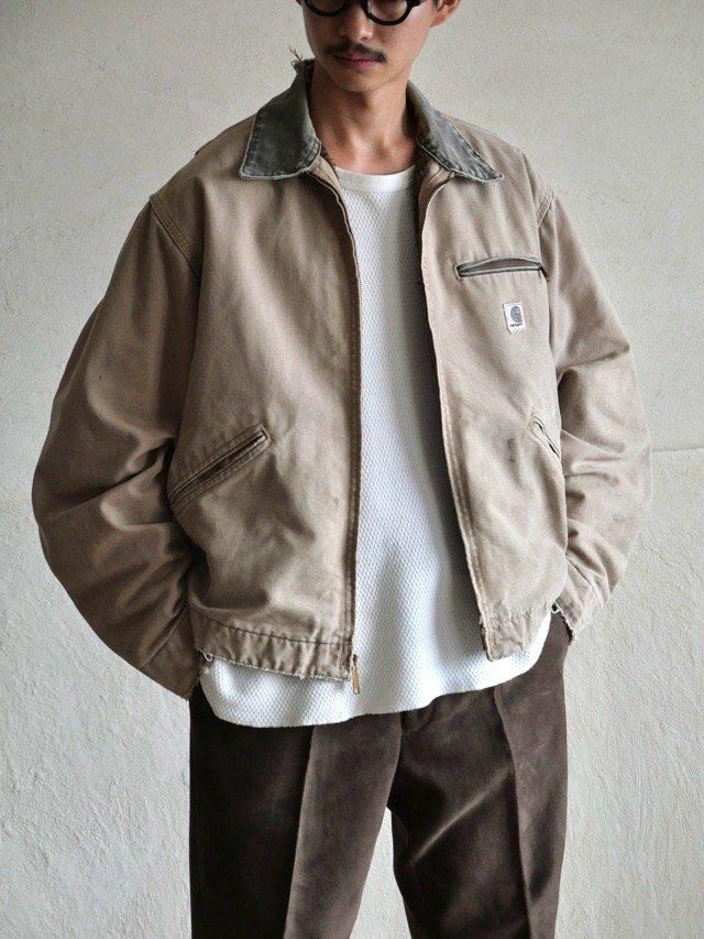 1990's Vintage Carhartt DETROIT JACKET,
Made in USA / Fade BROWN