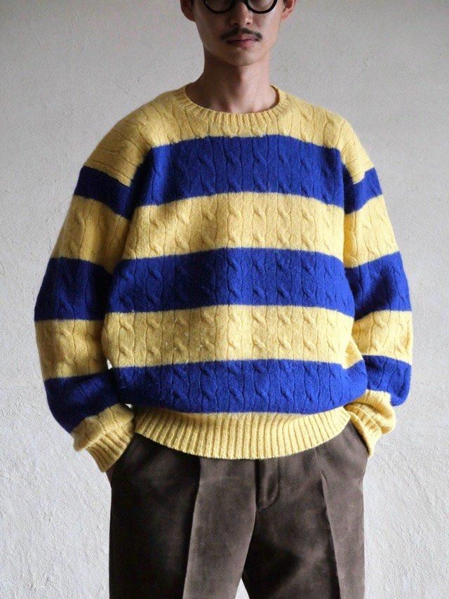 90's Vintage RalphLauren Cable&Border Knit Sweater
