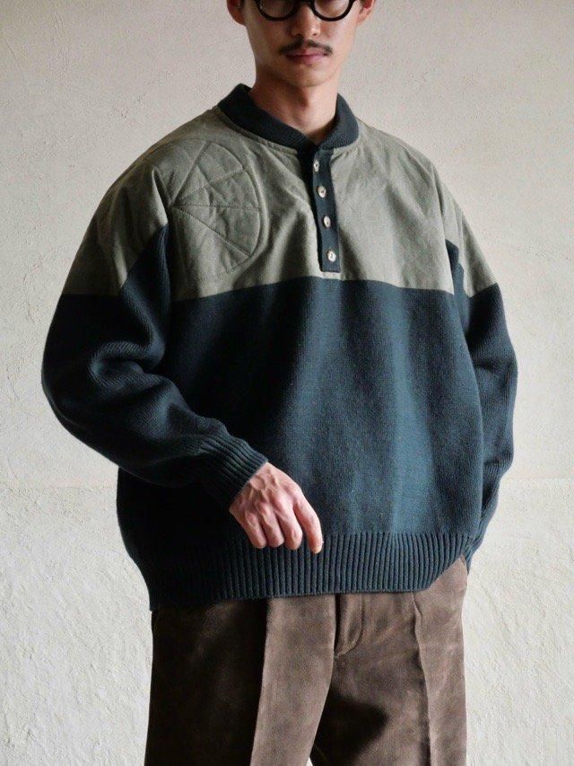 FILSON Heavy Wool Knit & Canvas Patch Sweater