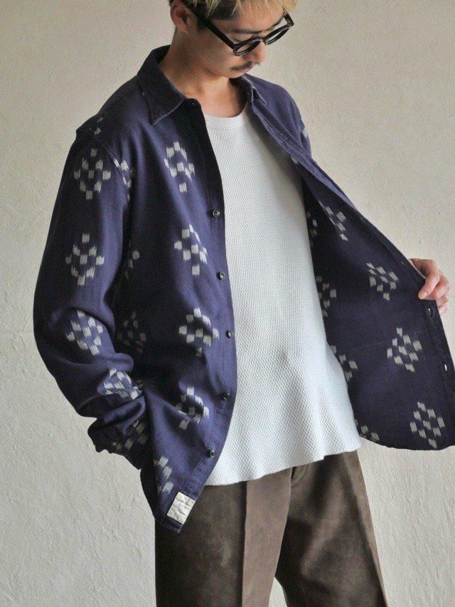 00's Denim&Supply RalphLauren 
Printed Cotton Shirt "Kasuri"