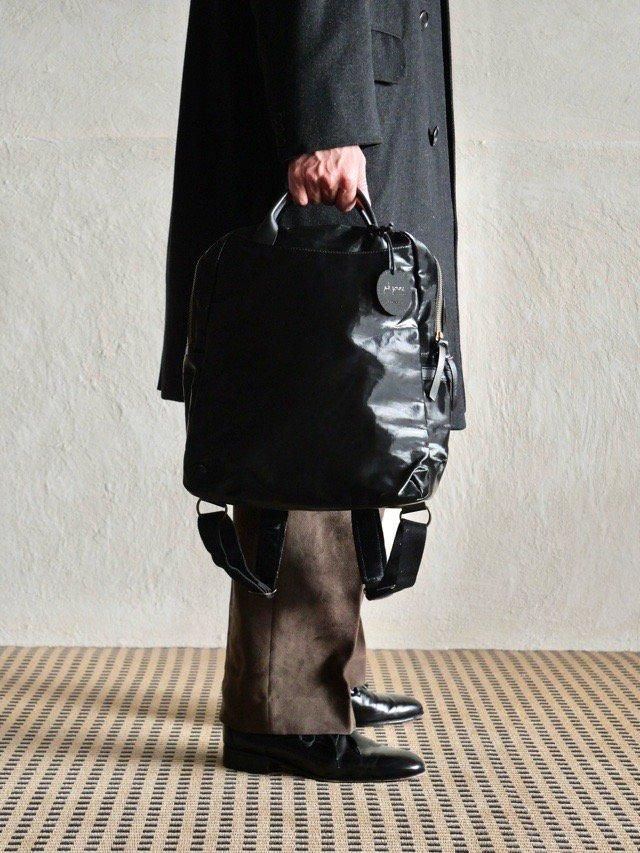 00's~ Jack Gomme Coated Cloth & Leather Bag, Made in France.