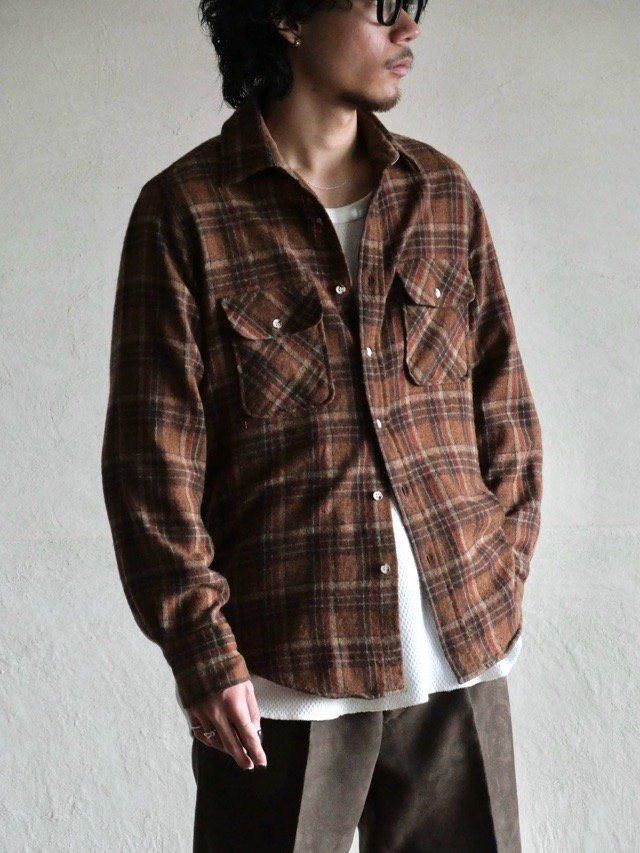 1990's St.John's Bay Wool Check Shirt, Brown