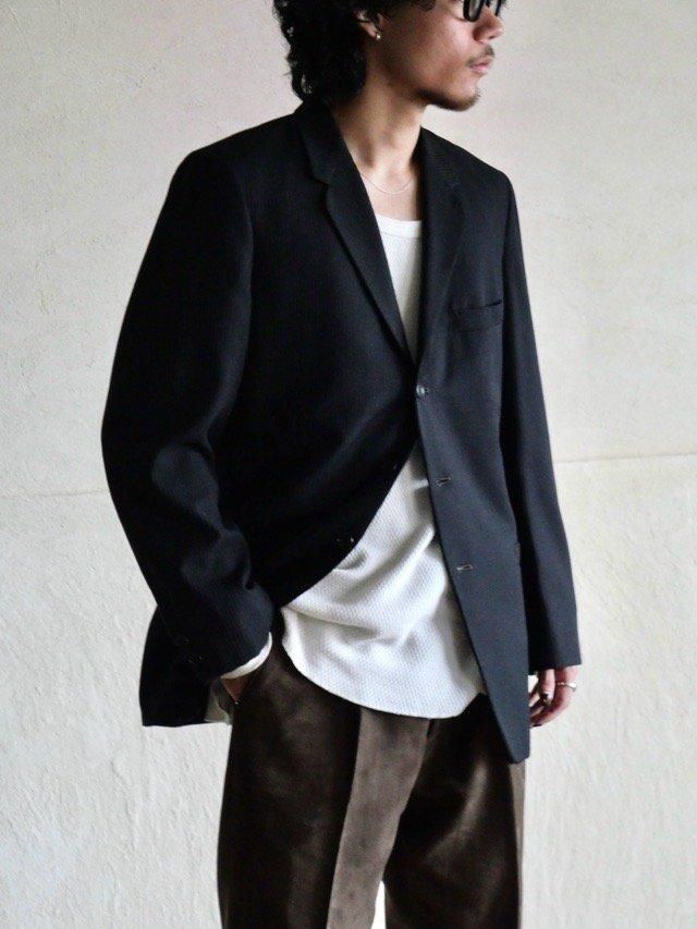 1960's Vintage CurlesClothes BLACK Stripe Wool JKT