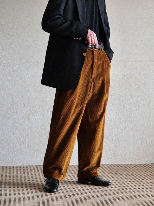 1990's Vintage The J.PETERMAN Co. Wide-Wale Corduroy Trousers "CARAMEL"