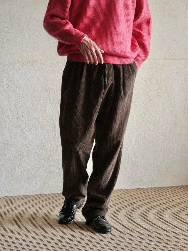 1990~00's Vintage HUGO BOSS Wide-Wale Corduroy Trousers "BROWN"