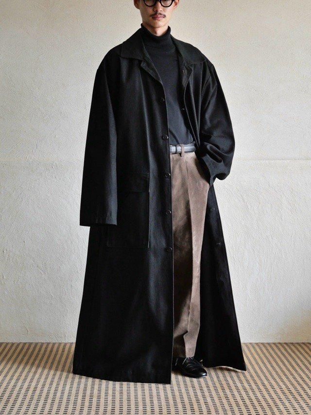 1990's OLDWEST Cotton Gabardine Duster Coat, Black