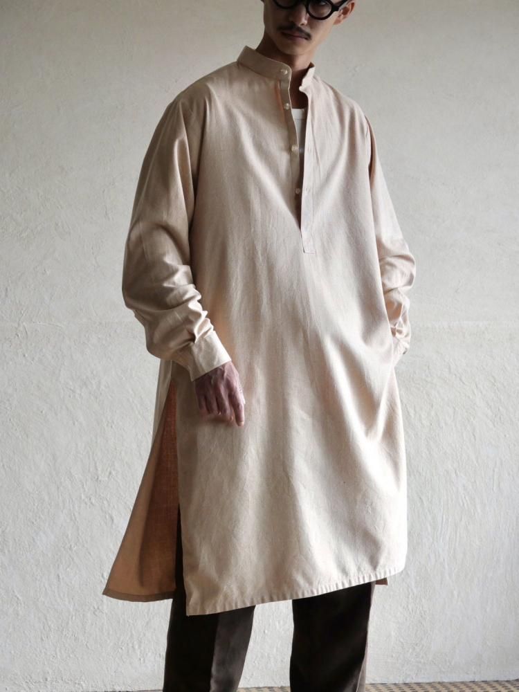 Kameez Cotton Long Shirt, Pink-Beige color 