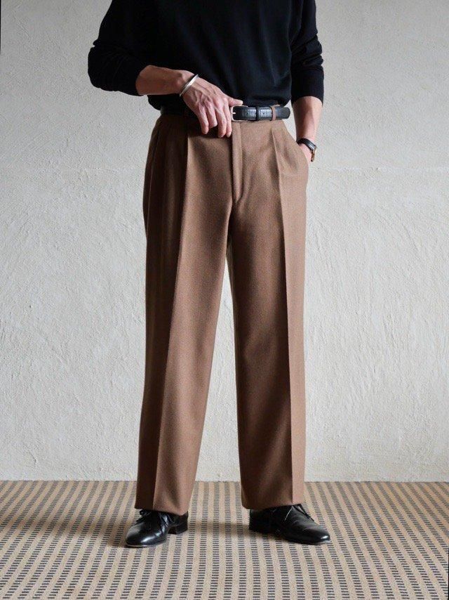 1990s French Vintage 2tucks Wool Trousers