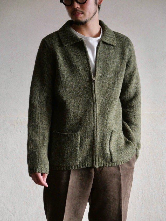 00's J.CREW Zip-up Wool Knit Jacket