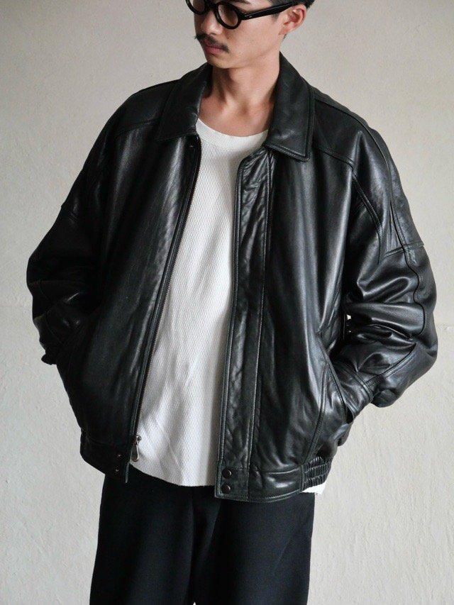 00's CROFT&BARROW Lambs-Leather Blouson, Black