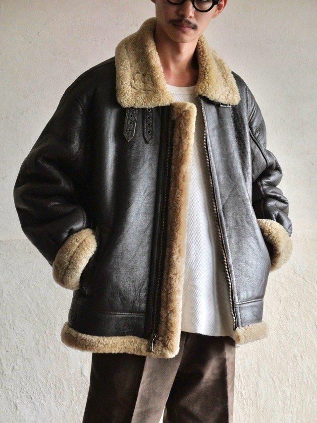 1980's Vintage Mouton Bomber Jacket, Brown