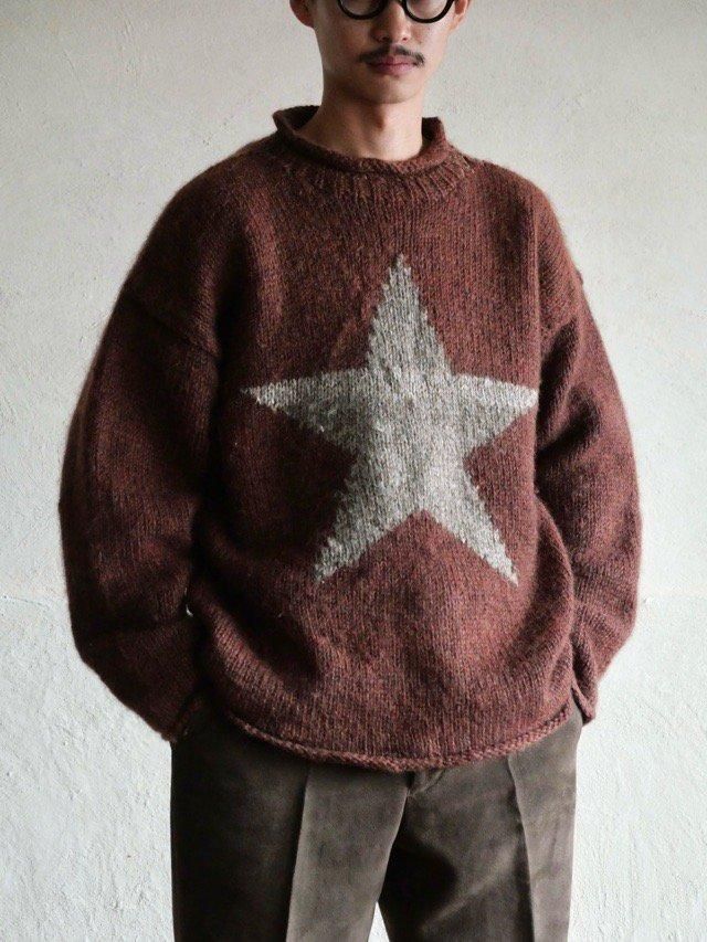Vintage Ecuador Hand-Knit Sweater, Brown&Star
