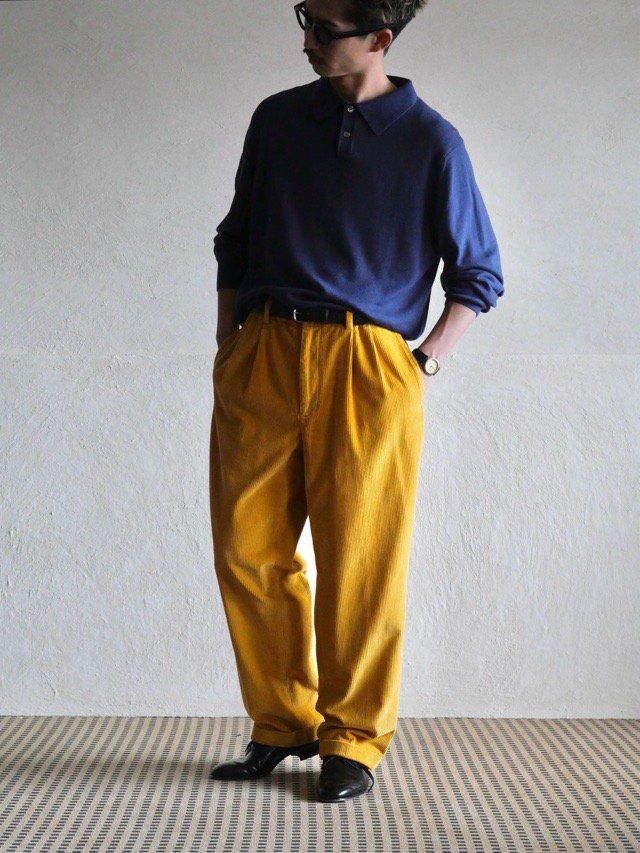 1990~00's BrooksBrothers Wide-Wale Corduroy Pant, Yellow