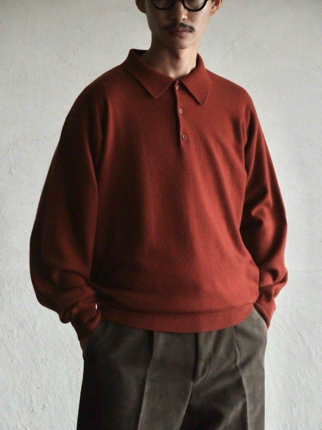 1990~00's High-Gauge Knit Polo, Orange