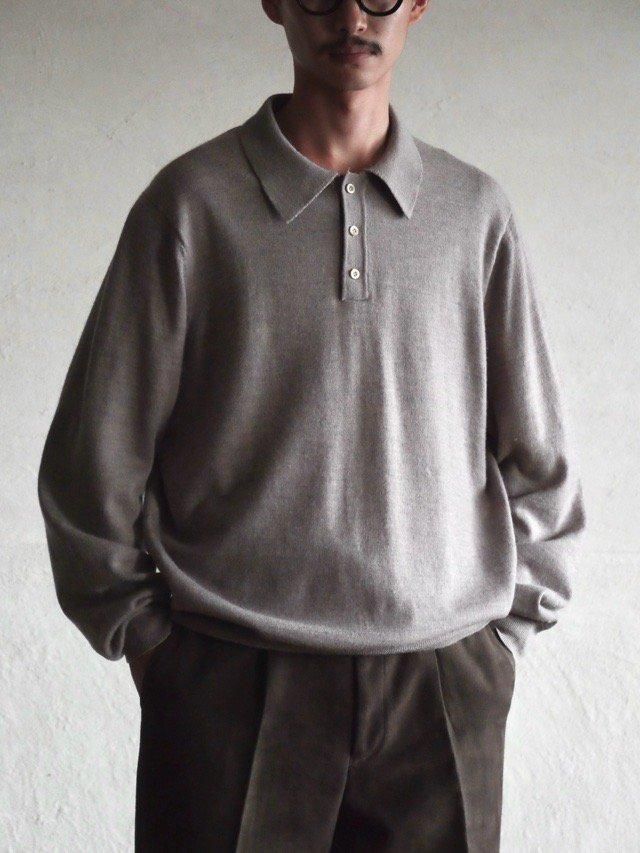 1990~00's  High-Gauge Knit Polo, Gray