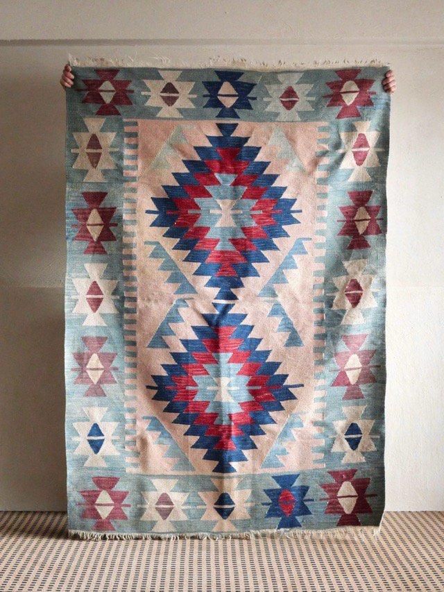 Vintage Wool Kilim "Good Colors & Fade"