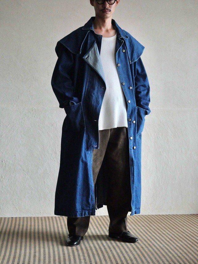 1980's Vintage Denim Duster Coat, Made in USA.