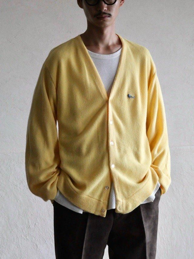 1970~80's Vintage Acrylic Knit Cardigan "YELLOW"