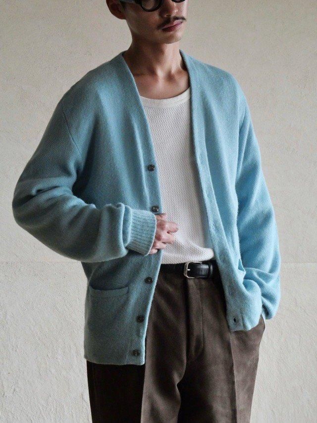 1970~80's Vintage Acrylic Knit Cardigan "SAX"