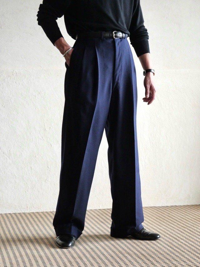 1950~60's Vintage Bespoke Wool 2tucks Trousers