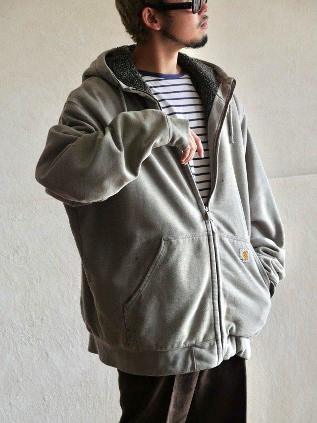 1990~00's Carhartt Zip-up Sweat Hoodie, Fade Gray