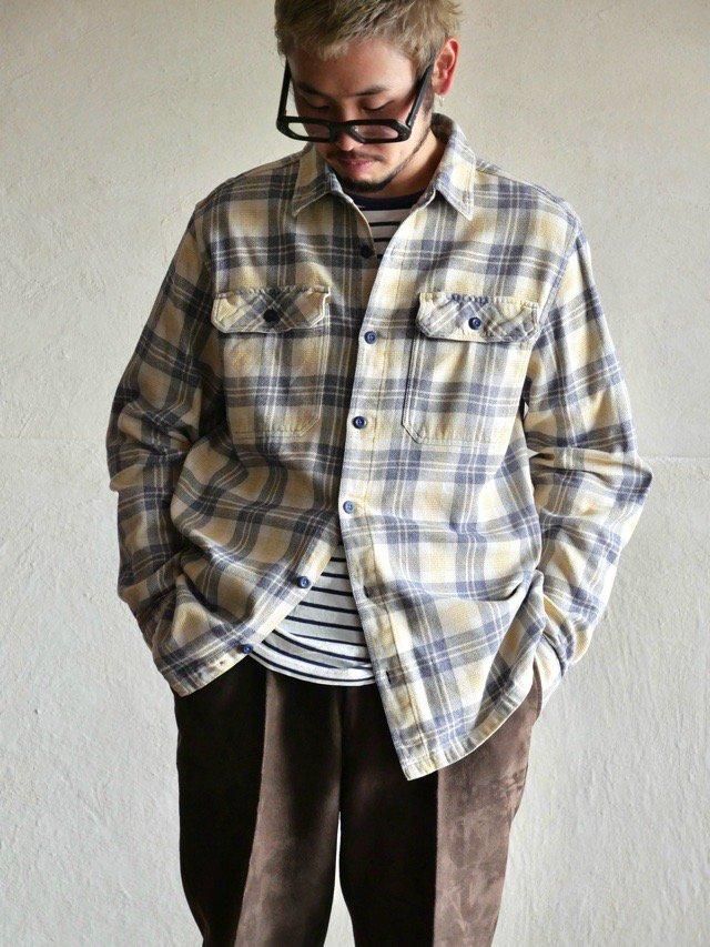 00's Patagonia Cotton Flannel Check Shirt, YELLOWGRAY