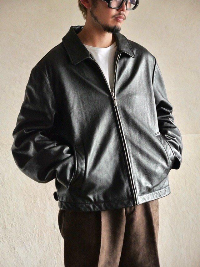90~00's ROUNDTREE & YORKE Leather Blouson, Black - Vintage 90~00's ROUNDTREE & YORKE Leather Blouson, Black - Vintage