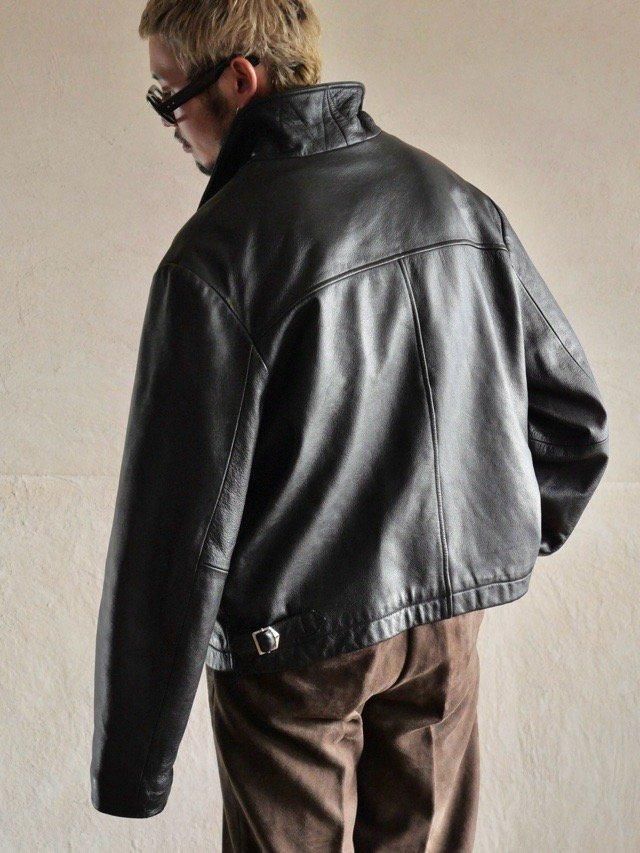 90~00's ROUNDTREE & YORKE Leather Blouson, Black - Vintage 90~00's ROUNDTREE & YORKE Leather Blouson, Black - Vintage