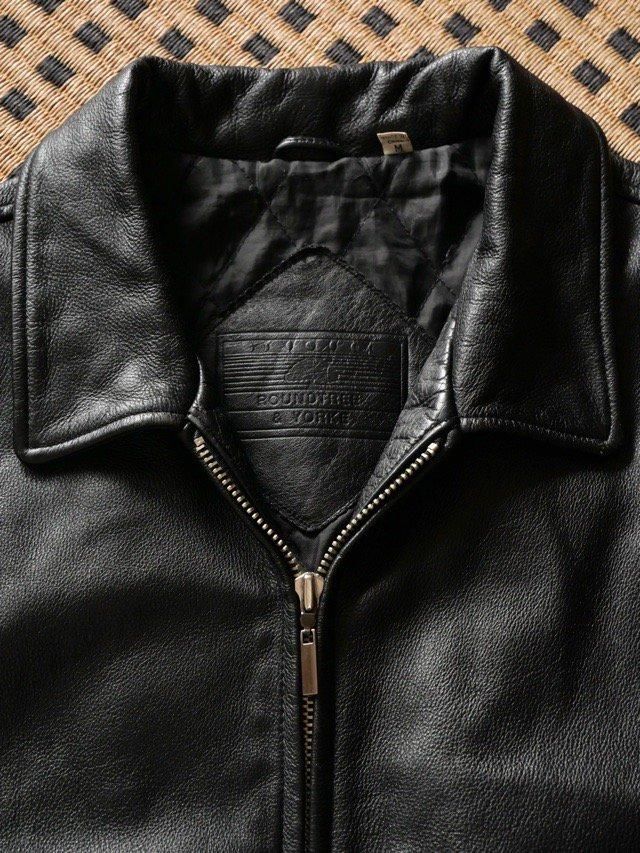 90~00's ROUNDTREE & YORKE Leather Blouson, Black - Vintage 90~00's ROUNDTREE & YORKE Leather Blouson, Black - Vintage