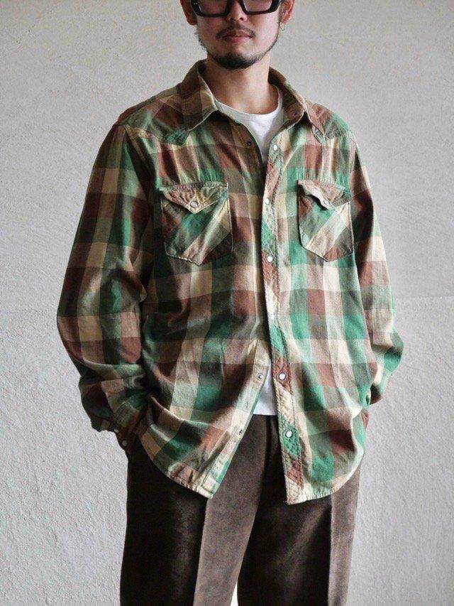 00's~ Canyon River Blues Cotton Western Check Shirt