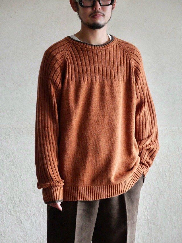 00's Columbia 100% Cotton Knit Sweater, Orange