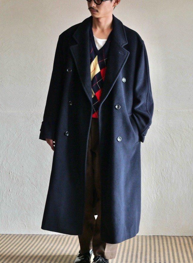 1980's Vintage CORBY'S Double-Breasted Coat "Angora  Virgin Wool  Cashmere"