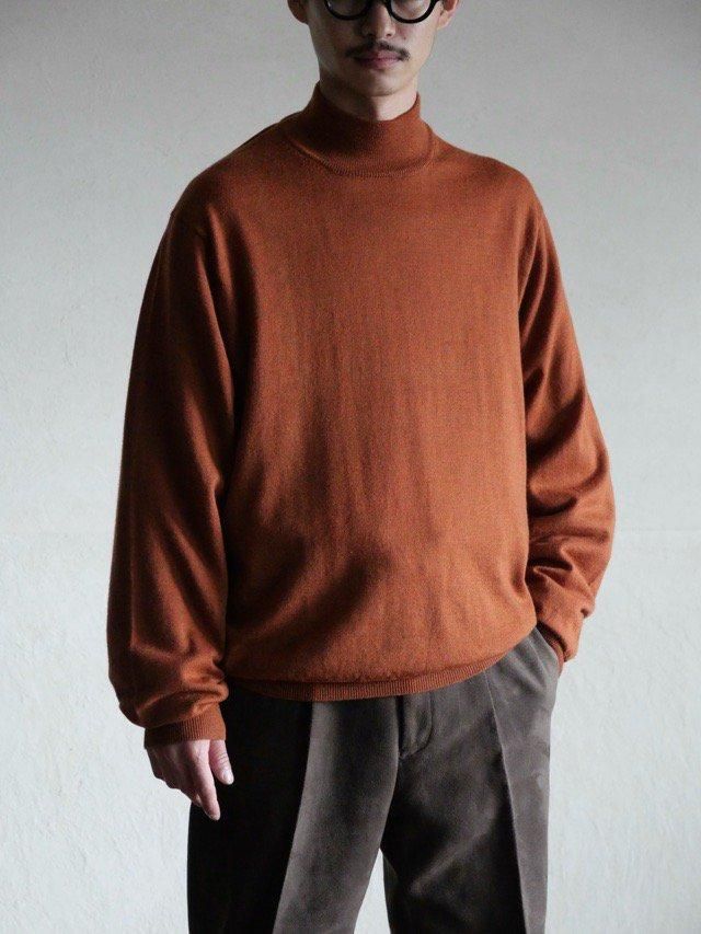 1990~00's Jos.A.Bank Mock-neck Knit Sweater, Orange
