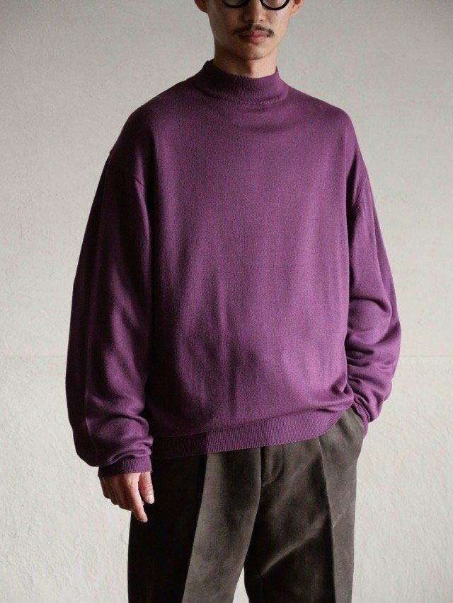 1990~00's Avanzala Mock-neck Knit Sweater, Purple
