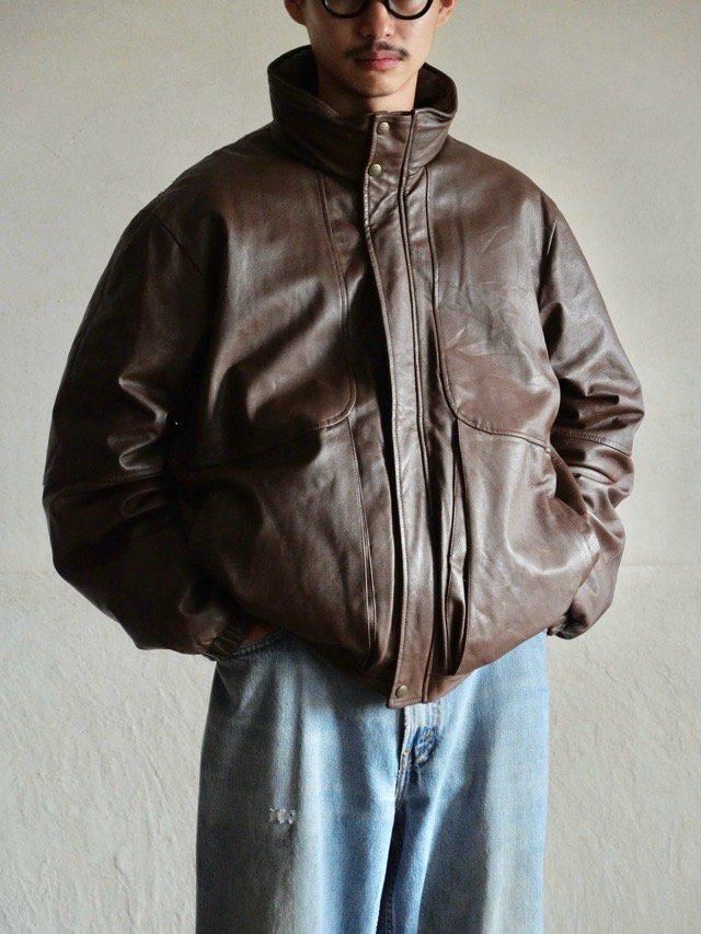 1980's Vintage EddieBauer Leather Down Blouson