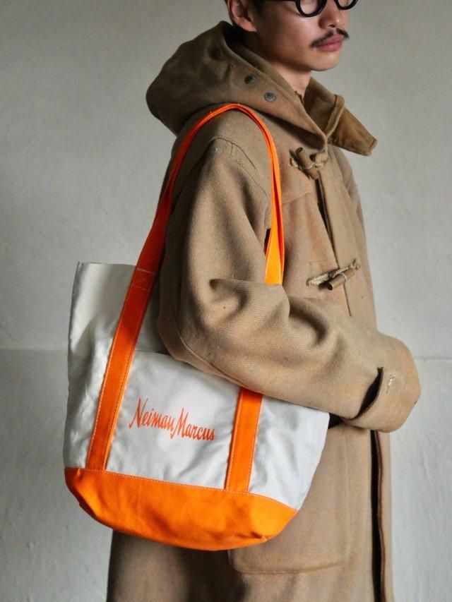 Neiman Marcus Canvas Tote Bag ORANGE