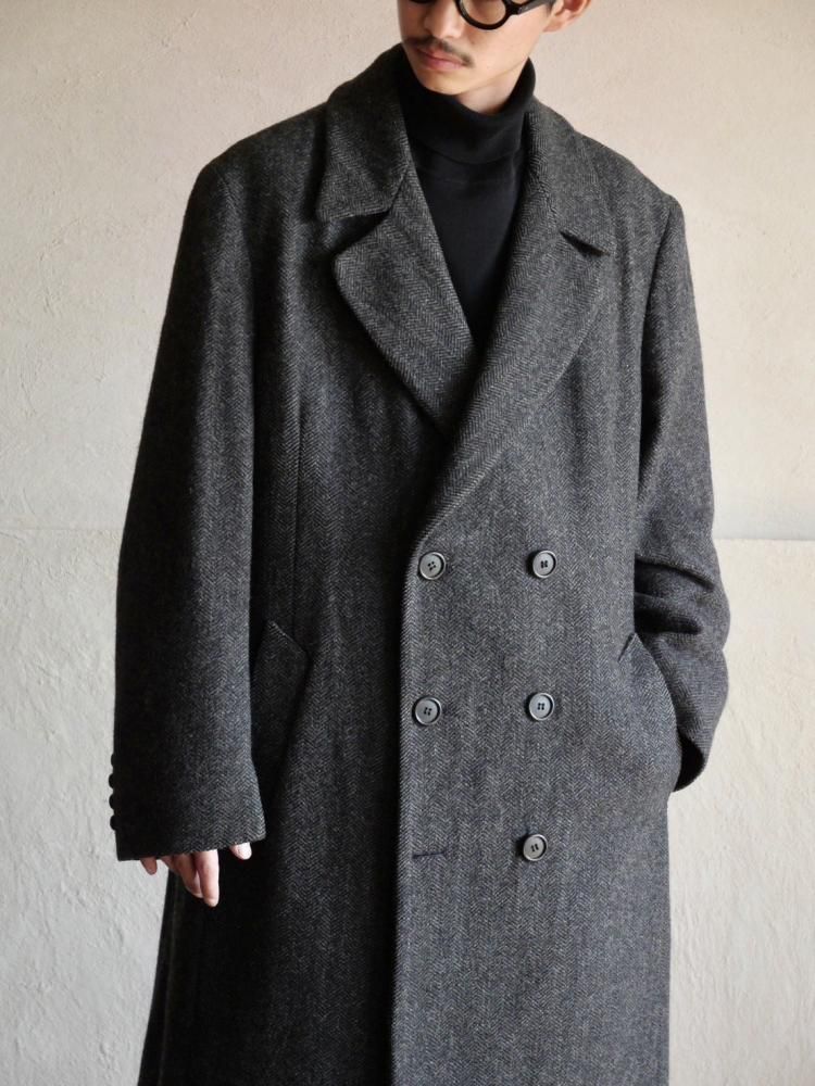1980's Vintage LONDON FOG Double-Breasted HBT Tweed Coat