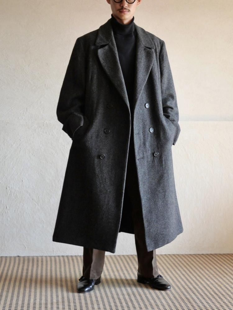 1980's Vintage LONDON FOG
Double-Breasted HBT Tweed Coat
Made in USA.